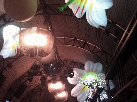 Надувные цветы "Лилия"(диаметр 2,5 м и 4,0 м) с внутренней подсветкой. Оформление клуба LOOKIN  ROOMS